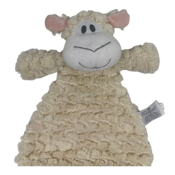 Demdaco Sheep Lamb Lovey Security Blanket Cream White Plush Rattle Nat Jules - Picture 3 of 8